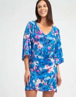 Nuria Ferrer Tahiti Beach Dress - Blue Floral Hot