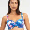 Nuria Ferrer Tahiti Moulded Underwired Bikini Top - Blue Floral Hot