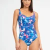 Nuria Ferrer Tahiti Shaped Neck Swimsuit - Blue Floral Online