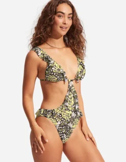 Seafolly Take Flight Cut Out Swimsuit - Mandarin Clearance