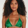 ViX Paula Hermanny Tamale Jaque T-Back Tri Bikini Top - Green New