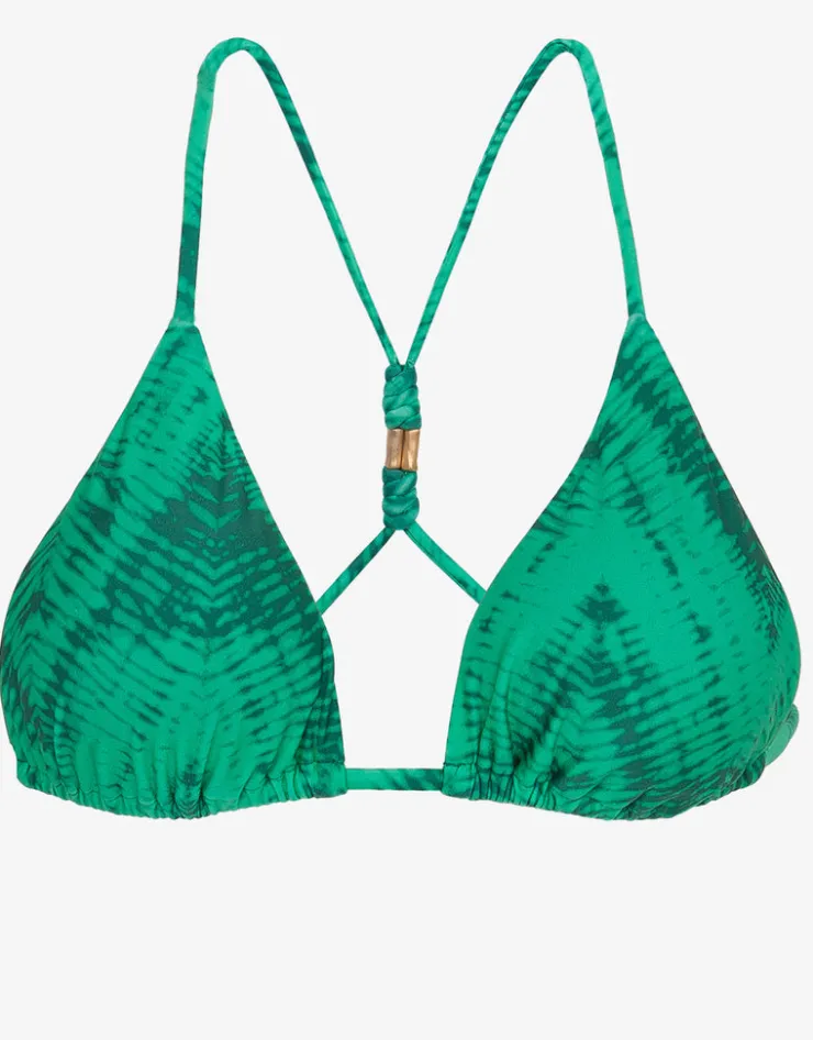 ViX Paula Hermanny Tamale Jaque T-Back Tri Bikini Top - Green New