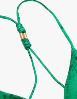 ViX Paula Hermanny Tamale Jaque T-Back Tri Bikini Top - Green New