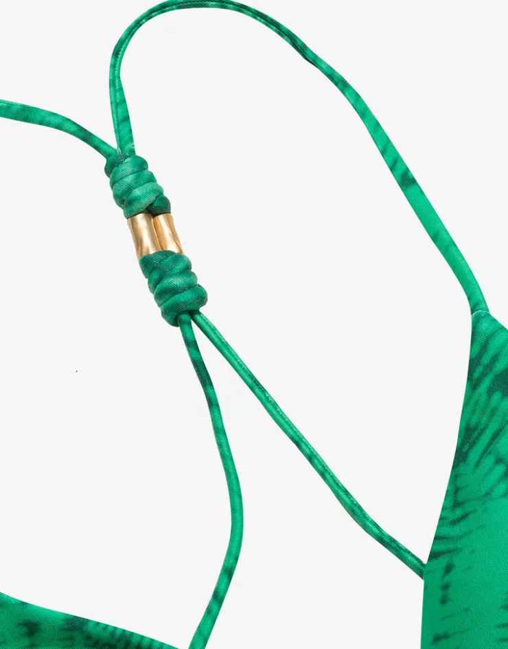 ViX Paula Hermanny Tamale Jaque T-Back Tri Bikini Top - Green New