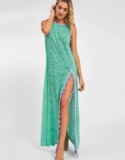 Pitusa Tassel Slit Dress - Mint Best