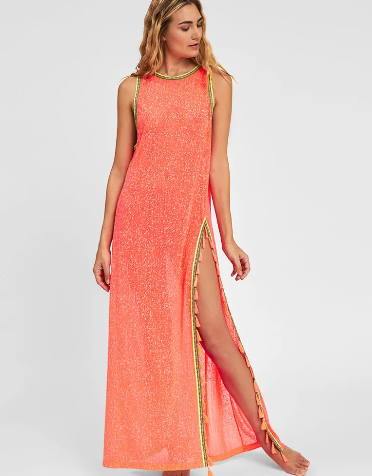 Pitusa Tassel Slit Dress - Watermelon Best