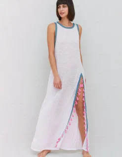 Pitusa Tassel Slit Dress - White New