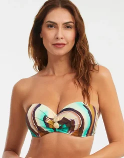 Nuria Ferrer Telma Bandeau Bikini Top - Turquoise and Brown Fashion