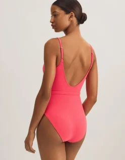 Polo Ralph Lauren Terry Belted Kennedy Swimsuit - Coral Outlet