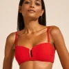 Maryan Mehlhorn The Bloom Bandeau Bikini Top - Radiant Red Fashion