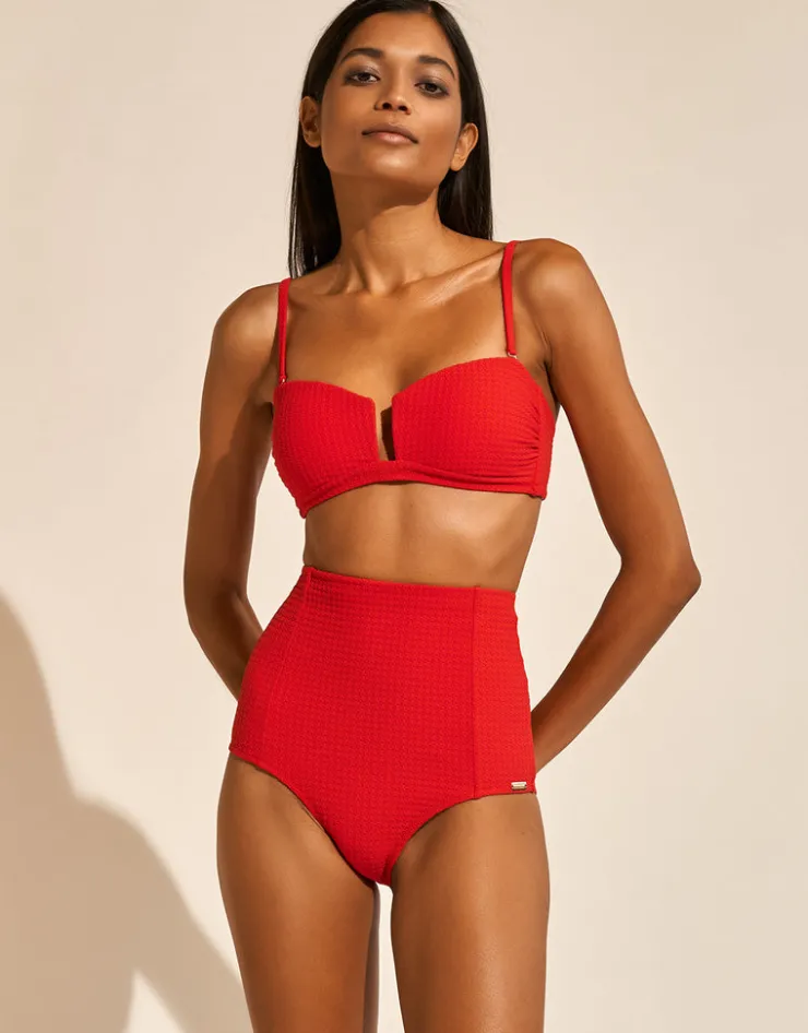 Maryan Mehlhorn The Bloom Bandeau Bikini Top - Radiant Red Fashion