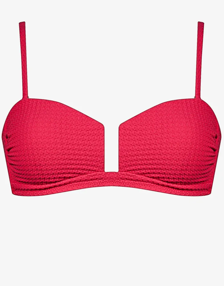 Maryan Mehlhorn The Bloom Bandeau Bikini Top - Radiant Red Fashion