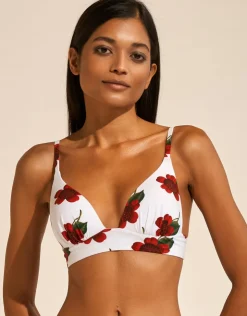 Maryan Mehlhorn The Bloom Bralette Bikini Top - White Red New