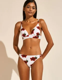 Maryan Mehlhorn The Bloom Bralette Bikini Top - White Red New