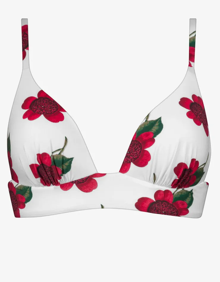 Maryan Mehlhorn The Bloom Bralette Bikini Top - White Red New