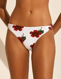 Maryan Mehlhorn The Bloom Ring Side Bikini Pant - White Red Best