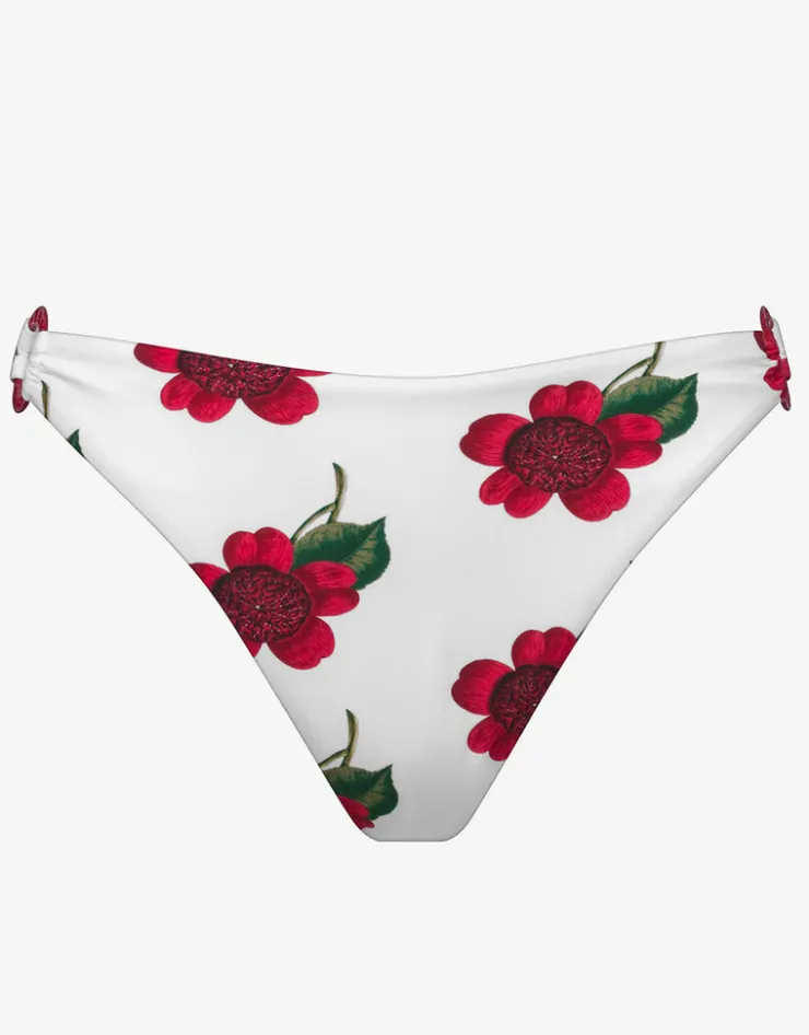 Maryan Mehlhorn The Bloom Ring Side Bikini Pant - White Red Best