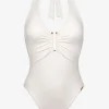 Maryan Mehlhorn The White Collection Halter Swimsuit - Natural White Fashion