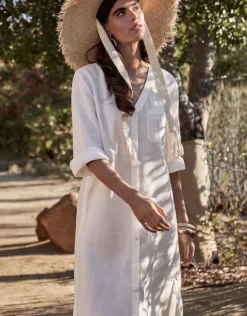 Maryan Mehlhorn The White Collection Midi Beach Shirt - Natural White Discount