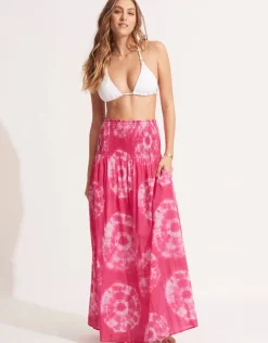 Seafolly Tie Dye Skirt Dress - Rose Pink Fashion