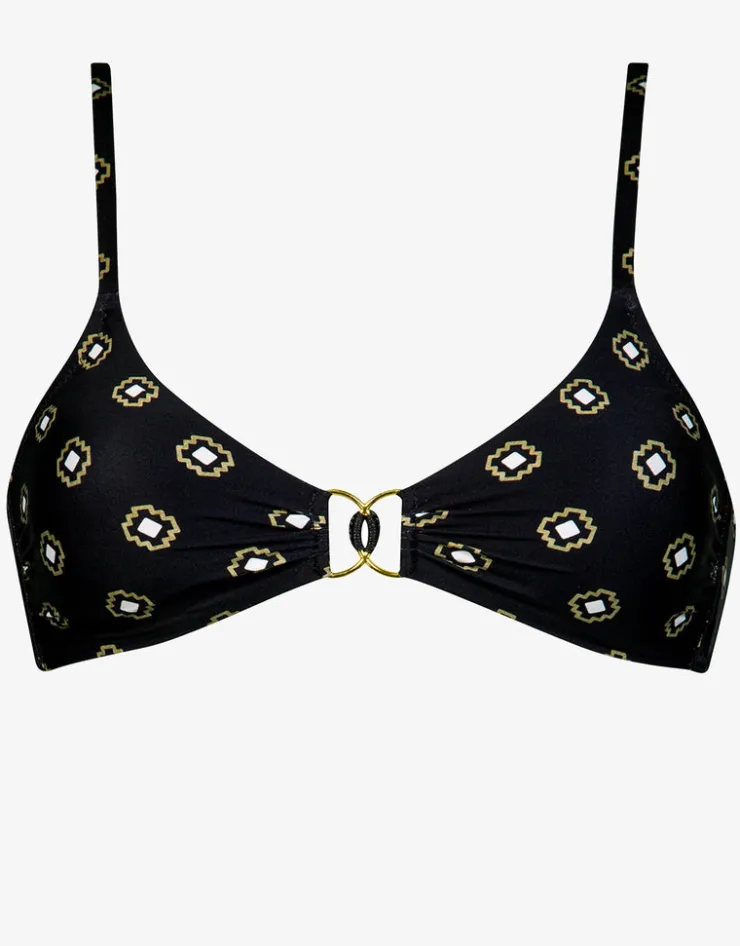 Watercult Tiles Craft Bralette Bikini Top - Black Neutrals Sale