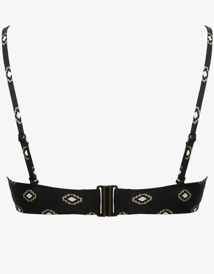 Watercult Tiles Craft Bralette Bikini Top - Black Neutrals Sale