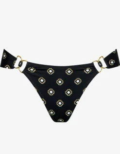 Watercult Tiles Craft Hipster Bikini Pant - Black Neutrals Hot