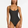 Jets Tirari Nights Scoop Neck Swimsuit - Black Fashion