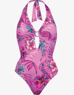 Lidea Tropic Radiance Plunge Halter Swimsuit - Electric Pink Online