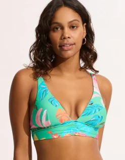Seafolly Tropica Longline Tri Bikini Top - Jade Fashion