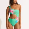 Seafolly Tropica One Shoulder Cut Out Swimsuit - Jade Fashion