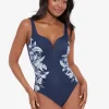 Miraclesuit Tropica Toile Temptress Swimsuit - Navy White Fashion