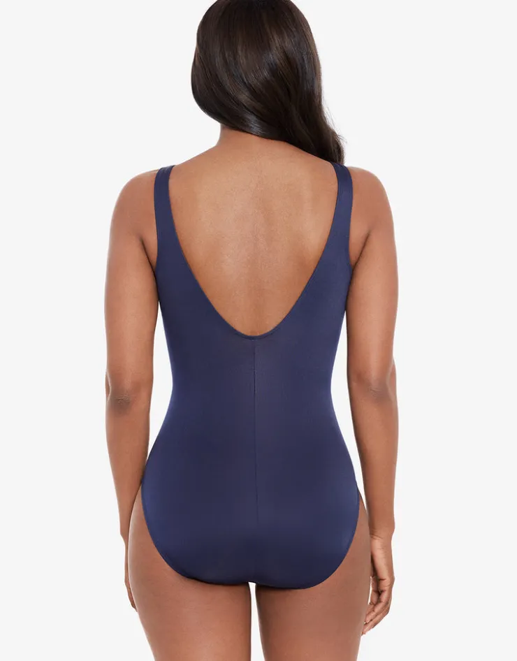 Miraclesuit Tropica Toile Temptress Swimsuit - Navy White Fashion