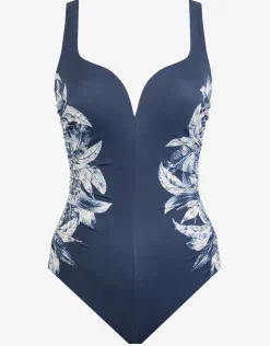 Miraclesuit Tropica Toile Temptress Swimsuit - Navy White Fashion
