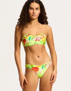 Seafolly Tropique Bustier Bandeau Bikini Top - Aloe Gel Best