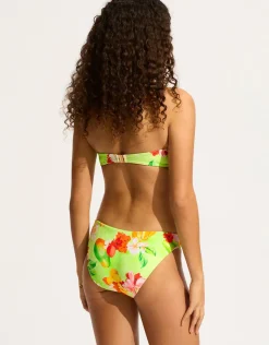 Seafolly Tropique Bustier Bandeau Bikini Top - Aloe Gel Best