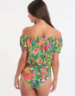 Banana Moon Tropivoil Binky Off The Shoulder Top - Blue New