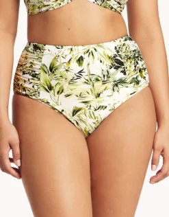 Sea Level Troppica High Waist Gathered Side Bikini Pant - White Online
