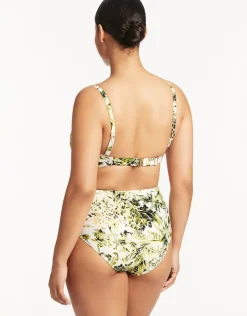 Sea Level Troppica High Waist Gathered Side Bikini Pant - White Online
