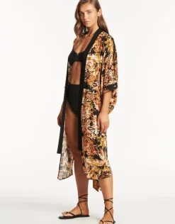 Sea Level Troppica Kimono - Black Clearance