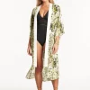 Sea Level Troppica Kimono - White New