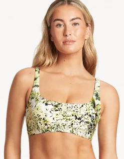 Sea Level Troppica Low Square Neck Bikini Top - White Hot