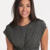 Seafolly Twist Front Crop Tee - Grey Marle Clearance