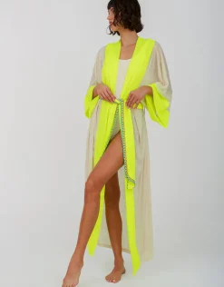 Pitusa Two Tone Kimono - Ecru Hot