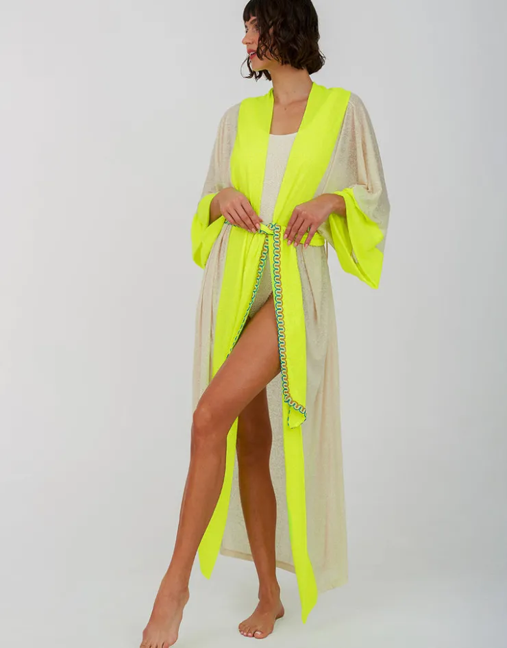 Pitusa Two Tone Kimono - Ecru Hot