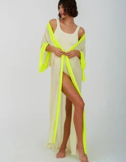 Pitusa Two Tone Kimono - Ecru Hot