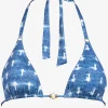 Watercult Urban Indigo Triangle Bikini Top - Denim White New