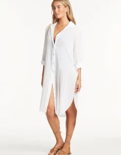 Sea Level Vacation Beach Shirt - White New