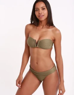 Heidi Klein Venice Fold Over Bikini Bottom - Khaki New
