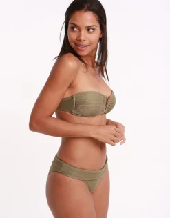 Heidi Klein Venice Fold Over Bikini Bottom - Khaki New